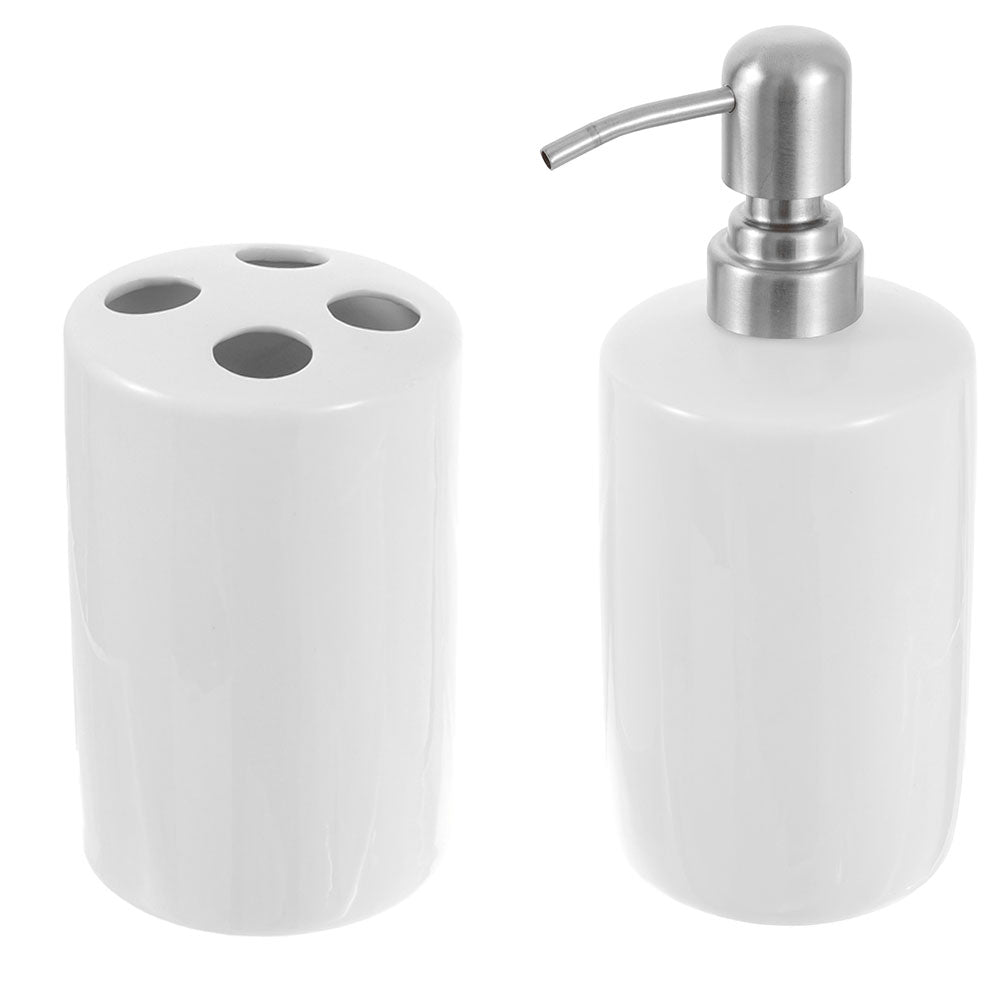 Set de baie dozator sapun + suport periute